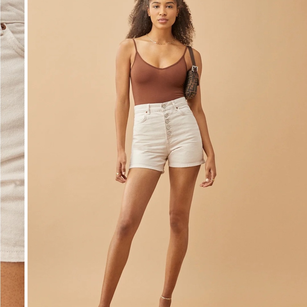 Reformation Amy Button Fly High Rise Jean Shorts 24